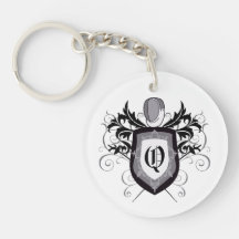 Zaun des Folien-weißen Wappen Keychain