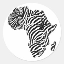 Zebra-Druck-afrikanische Safari-Afrika-Karte Sticker