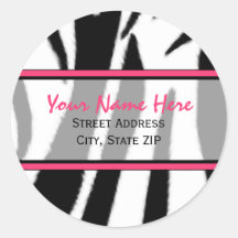 Zebra-Druck mit rosa Adressen-Etiketten Sticker