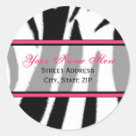 Zebra-Druck mit rosa Adressen-Etiketten Sticker