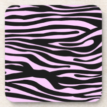 Zebra-Druck-Muster - Schwarzes und Rosa Cocktail Untersetzer