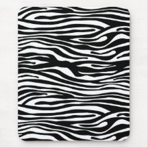 Zebra-Druck-Muster - Schwarzweiss Mousepads