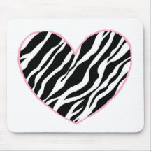 Zebra-Herz Mousepad