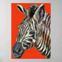 Zebra im Rot - Plakat