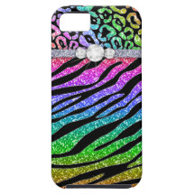 Zebra iPhone Case-Mate-starker Regenbogen-Glitter  Hülle Fürs iPhone 5