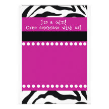 Zebra-Mädchen-Babyparty-Einladung