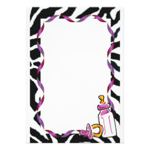 Zebra-Mädchen-Babyparty-Einladung
