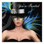 Zebra-Paradiesvogel Maskerade-Party Personalisierte Einladungskarten