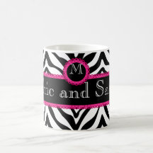 Zebra-und Spitze-Chic und freches Monogramm Teetassen