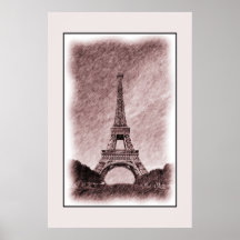 Zeichnen des Eiffel-Turmmediums Posterdrucke