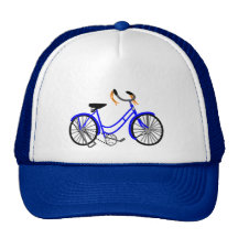 Zeichnendes Fahrrad, Fünfzigerjahre Art Retromützen