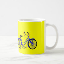 Zeichnendes Fahrrad, Fünfzigerjahre Art Teetasse