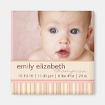 Zeitgenössischer Streifen-Baby-Foto-Magnet Kühlschrankmagnete