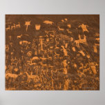 Zeitungs-Felsen ist eine Petroglypheplatte, die he Poster
