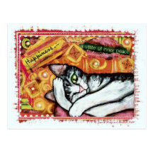 Zen-Katzen-Kunst-Postkarte