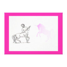 Zentaur u. verschwindender Unicorn dehnten Leinwan Galerie Faltleinwand