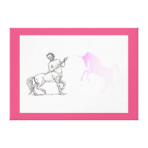 Zentaur u. verschwindender Unicorn dehnten Leinwan Galerie Faltleinwand