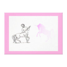 Zentaur u. verschwindender Unicorn dehnten Leinwan Leinwanddruck