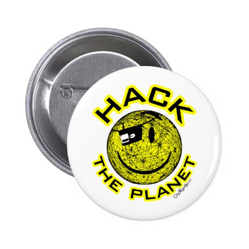 Zerhacken Sie den Planeten Anstecknadelbutton