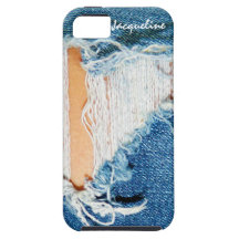 Zerrissene Faden - zerrissene Denim-Blue Jeans Hülle Fürs iPhone 5