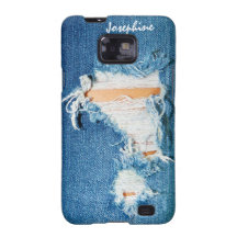 Zerrissene Faden - zerrissene Denim-Blue Jeans Galaxy S2 Hüllen