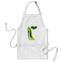 Zesty Limoner grüner Stilett-Schuh und Herz 3D Schürzen