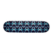 Zickzack-gekrümmte Linien und Kreisblauschatten Skateboarddeck