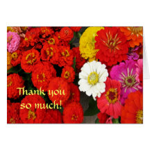 Zinnias danken Ihnen zu kardieren Grußkarte