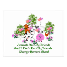 Zitat G.B. Shaw Vegetarian Postkarte