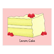 Zitronen-Kuchen-Rezept-Karte Postkarten