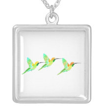 Zitronen-Limone Sorbet-Kolibris Personalisierter Schmuck