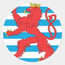 Zivile Fahne von Luxemburg, Litauen Flagge Runde Sticker