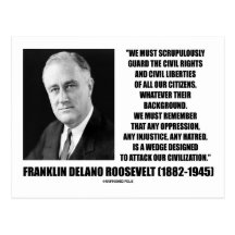 Zivile Recht-Bürger Franklin Delano Roosevelt Postkarte