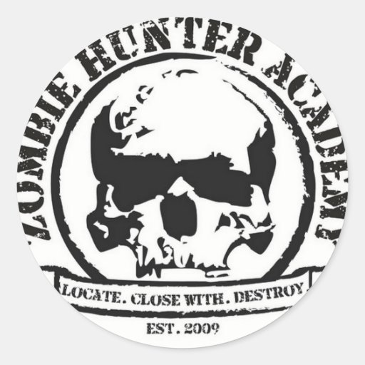 Zombie-Jäger-Hochschult-shirt Runde Aufkleber