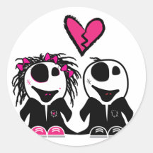ZOMBIE-LIEBE RUNDE STICKER