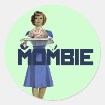 Zombie-Mamma Runde Aufkleber