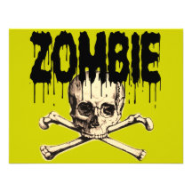 Zombie-Schädel-Schwarzes Ankündigungskarte
