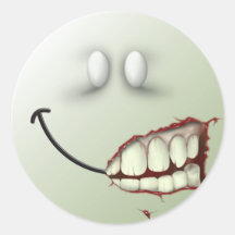 Zombie-Smiley Runder Sticker