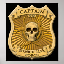 Zombie-Task Force - Kapitän Badge Posterdrucke