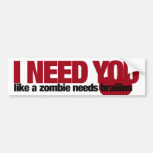 Zombie-Valentinstag Auto Sticker