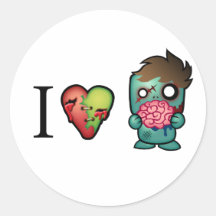 Zombies der Gehirn-I <3 sind überall! Sticker
