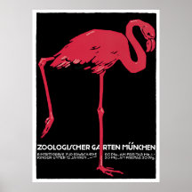 Zoologischer Garten-Vintages Reise-Plakat Münchens