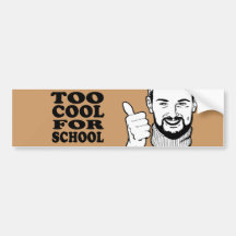 ZU COOL FÜR SCHULE AUTOAUFKLEBER