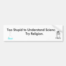 Zu dumm, Wissenschaft, Versuchreligion zu verstehe Autosticker