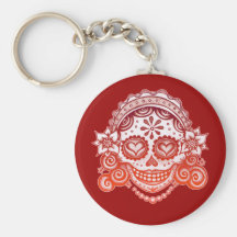 Zuckerschädel-Dame Keychain - La Catrina Schlüsselbänder