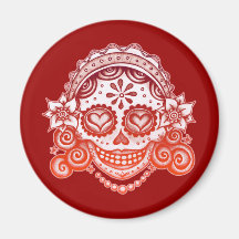 Zuckerschädel-Magnet - La Catrina Kühlschrankmagnet