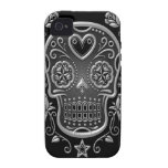 Zuckerschädel mit den Rosen, dunkel Case-Mate iPhone 4 Case