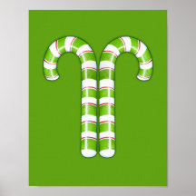 Zuckerstange-grünes Plakat