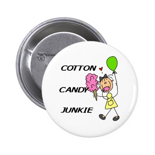 Zuckerwatte-Junkie Anstecknadelbuttons