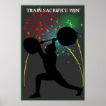 Zug-Opfer-Gewinnweightlifter-Plakat